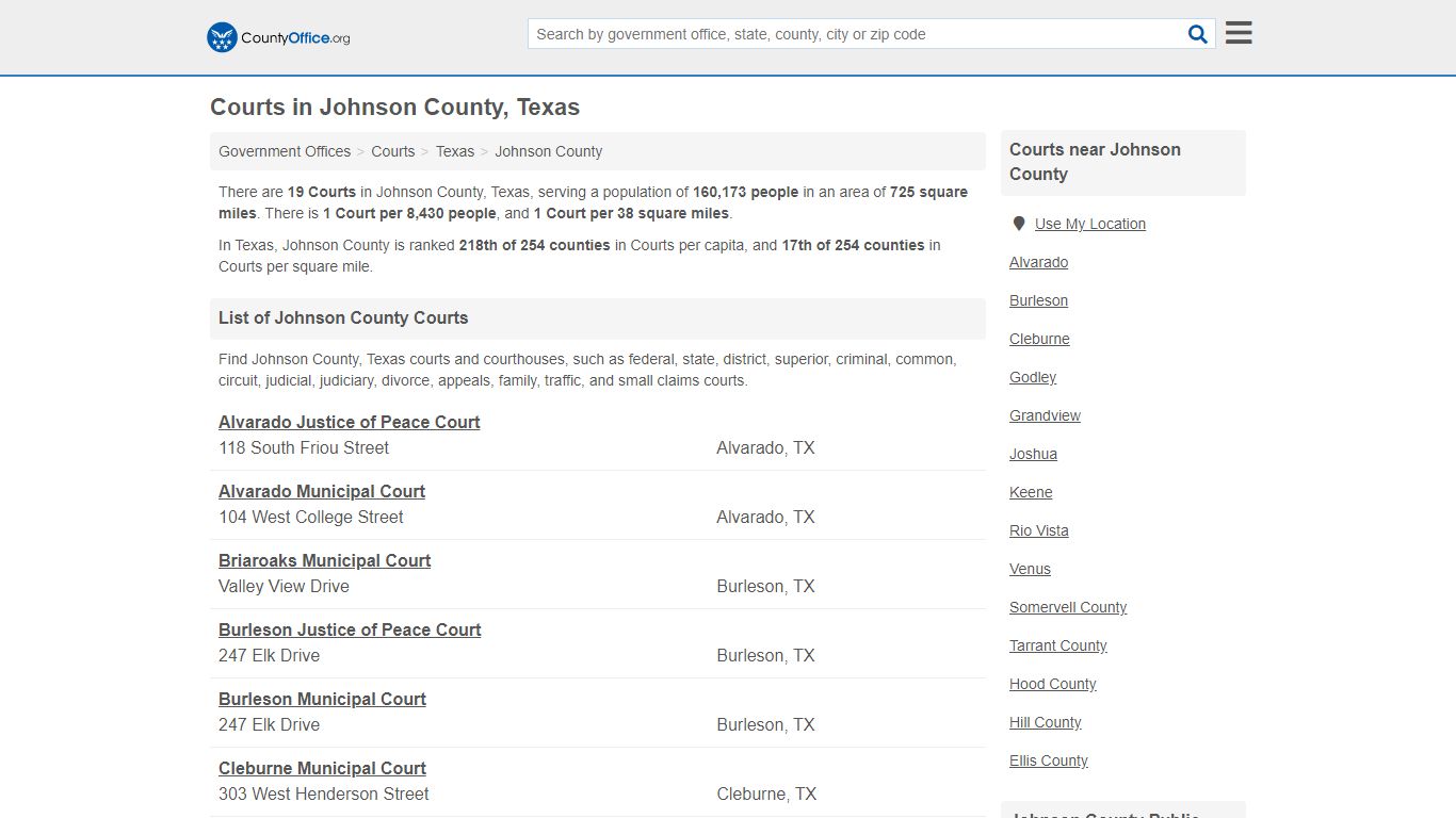 Courts - Johnson County, TX (Court Records & Calendars)